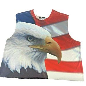 America Flag Eagle USA Mens Sleeveless Shirt 2 XL